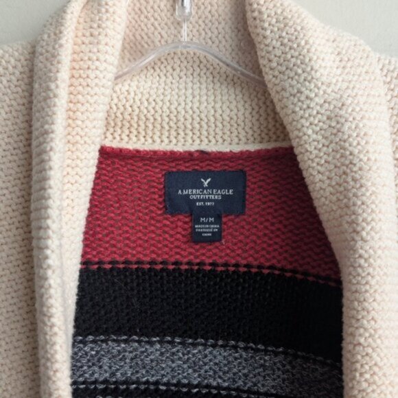 American Eagle cotton striped long cardigan knit sweater - Picture 4 of 5